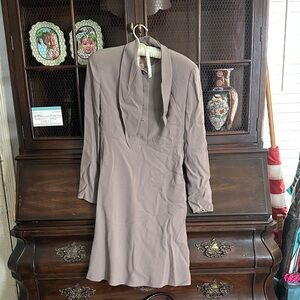 Giorgio Armani Long Sleeve Dress in Taupe
